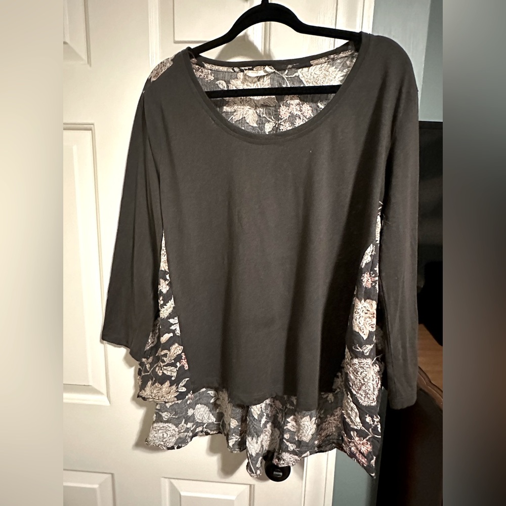 Altr’d State Gray and Paisley Top